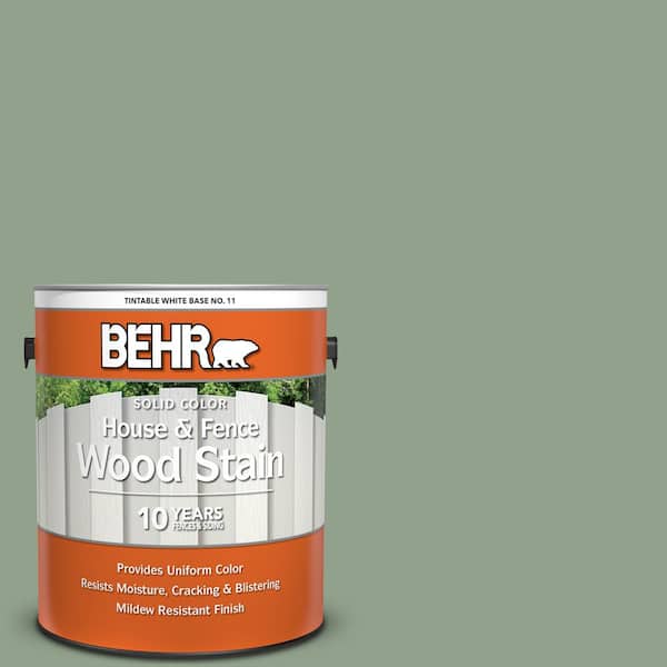 BEHR 1 gal. #440F-4 Athenian Green Solid Color House and Fence Exterior Wood Stain