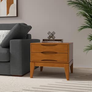 Harper SOLID HARDWOOD 22 in. Wide Square Contemporary End Table in Teak Brown