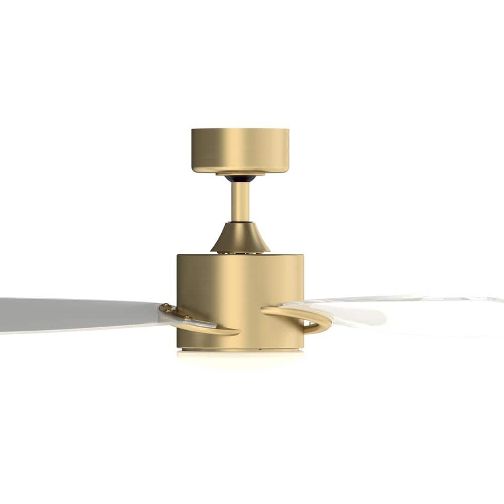 SculptAire 52" Brushed Satin Brass Ceiling Fan with Opal Frosted Light