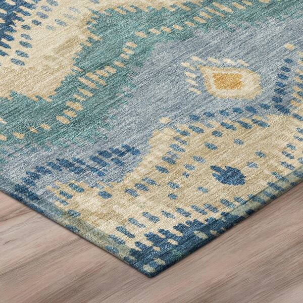 Chantille Machine Washable Indoor/Outdoor Abstract ACN3074 Navy 3 ft. x 5 ft. Area Rug
