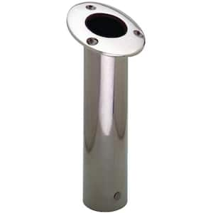 15 Degree Open End Rod Holder Flush Mount in Stainless Steel-Black