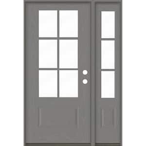 Krosswood Doors Uintah Farmhouse 50 in. x 80 in. 6-Lite Left-Hand Inswing Clear  Glass Redwood Stain Fiberglass Prehung Front Door RSL PHED.FM.436.30.68.134. LH.RSL.RW - The Home Depot