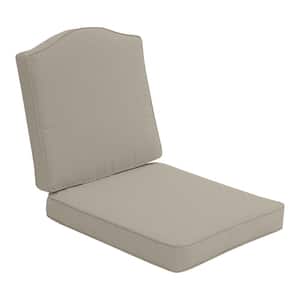 Laurel Oaks 20.25 in. x 22 in. Two Piece Outdoor Dining Chair Cushion in Putty
