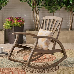 24.75 in. W Gray Sunview Reclning Wood Outdoor Rocking Chair