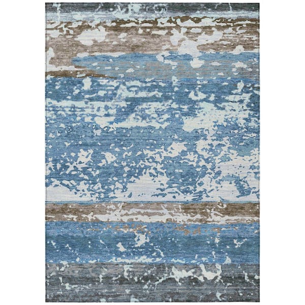 Chantille Machine Washable Indoor/Outdoor Abstract ACN2398 Blue 10 ft. x 14 ft. Area Rug
