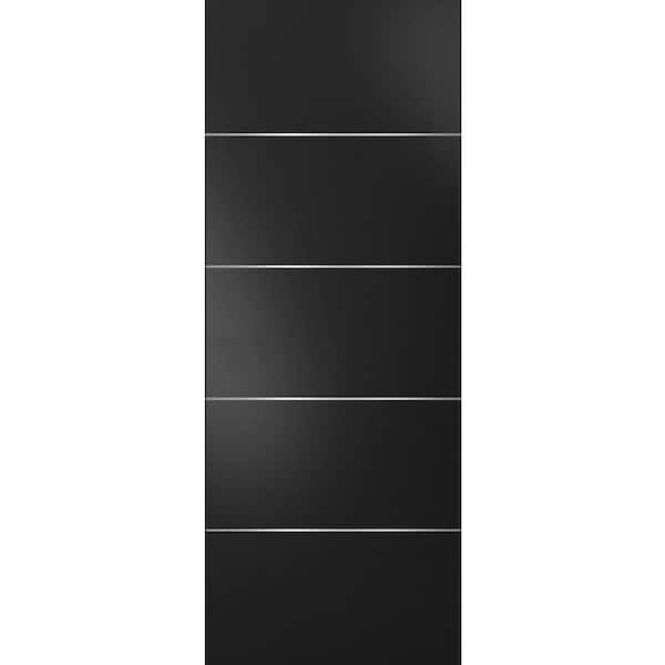 Sartodoors 0020 24 in. x 80 in. Flush No Bore Solid Core Black Finished Pine Wood Interior Door Slab