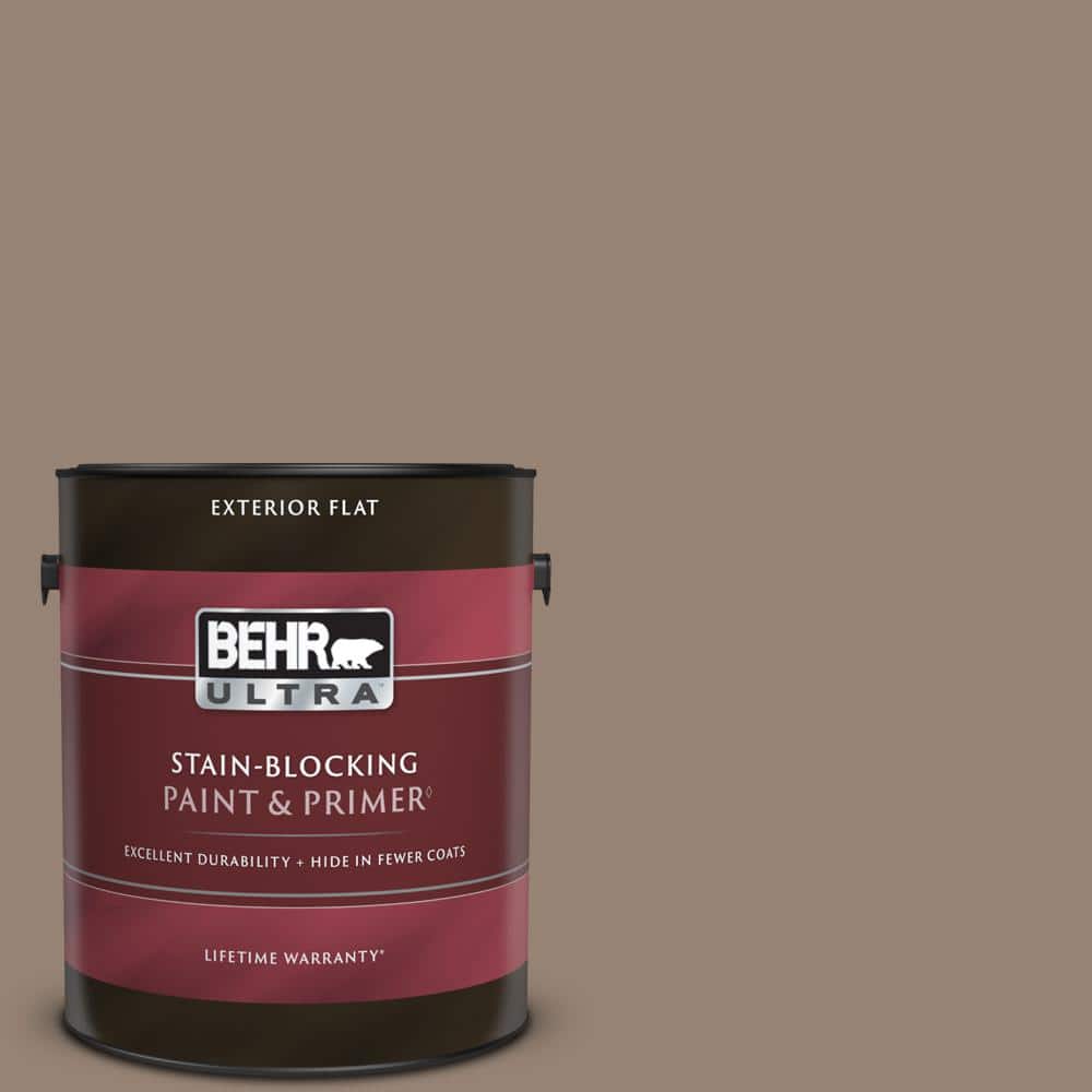 BEHR ULTRA 1 gal. N2305 Dry Brown Flat Exterior Paint & Primer 485401