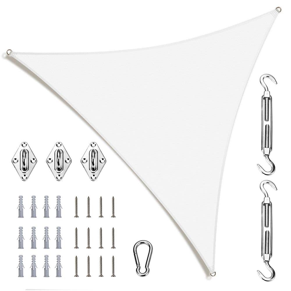 22 ft. x 22 ft. x 22 ft. Triangle Sun Shade Sail with Hardware Kit-White price history on PriceWatchPro