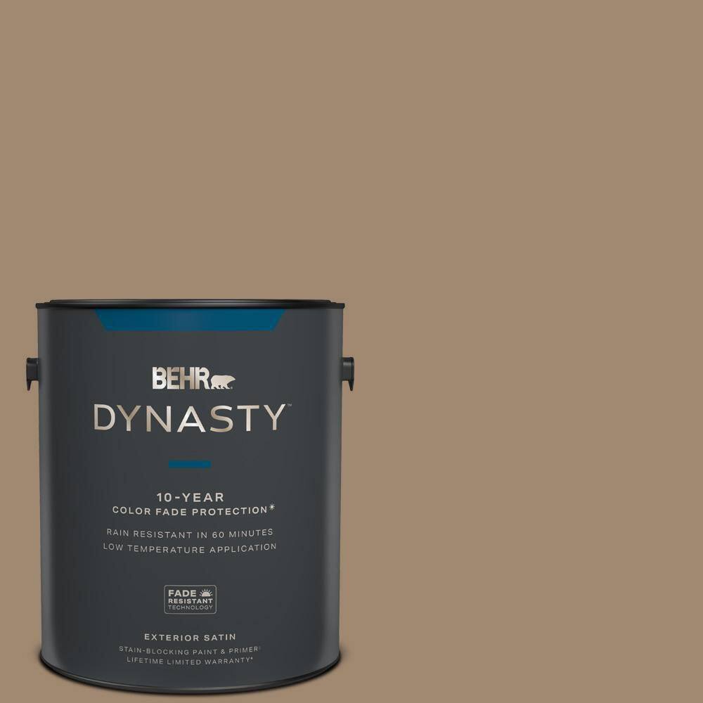BEHR DYNASTY 1 gal. 700D5 Toffee Crunch Satin Enamel Exterior StainBlocking Paint & Primer