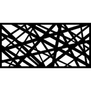 New Style MetalArt Laser Cut Metal Black AlgebraStrike Privacy Fence Screen (24 in. x 48 in. per Piece 1-Piece)