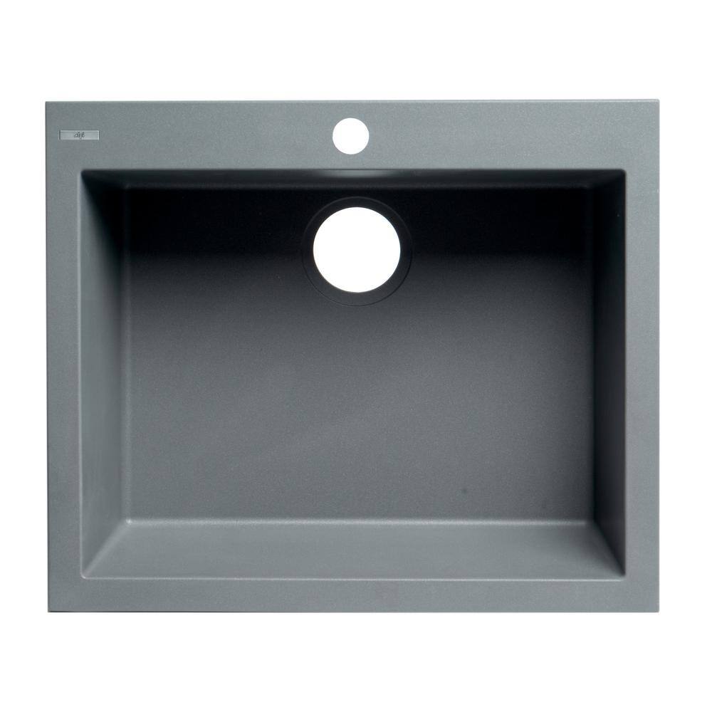 Alfi Brand AB2420DI-T 23.63'' L Drop-In Single Bowl Granite Kitchen Sink