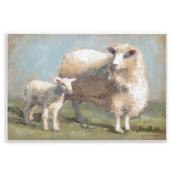 Sheep & Lamb Family Farm by Sara Baker Unframed Graphic Art Print Animal 19 in. x 13 in.