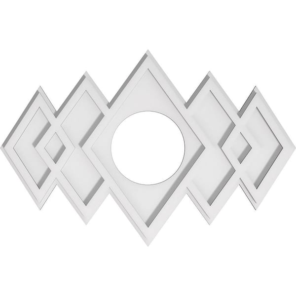 Ekena Millwork 24 in. W x 16 in. H x 6 in. ID x 1 in. P Zoe Architectural Grade PVC Contemporary Ceiling Medallion