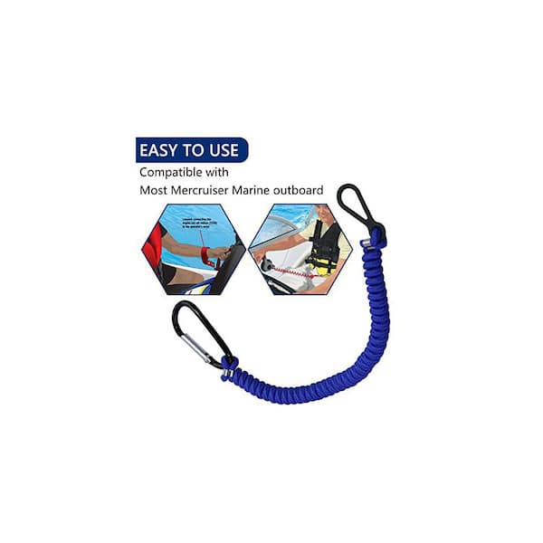 Boat Kill Switch Lanyard 54 in. Blue Professional Marine Safety