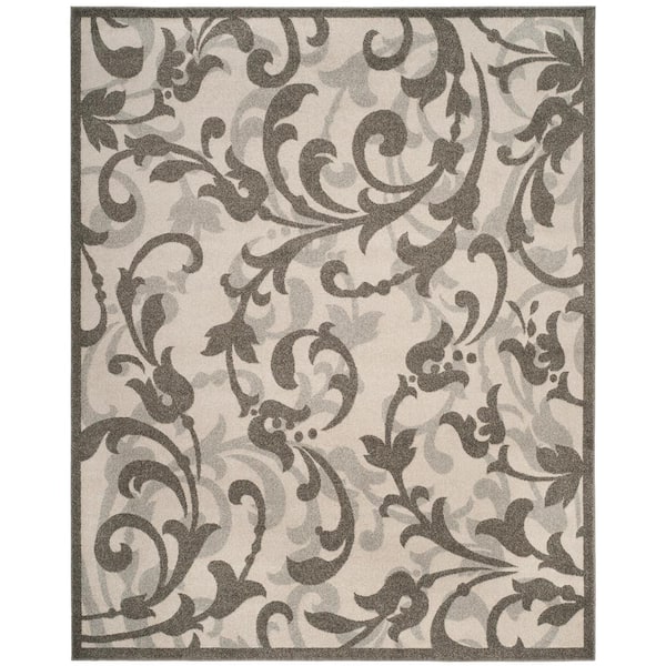 SAFAVIEH Amherst Ivory/Gray 8 ft. x 10 ft. Border Area Rug