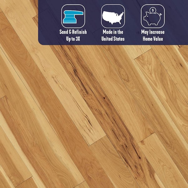 Plano Natural Hickory 3/4 in. T x 5 in. W Smooth Solid Hardwood Flooring (23.5 sq.ft./ctn)