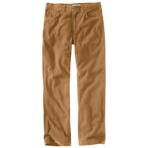 Men's 29 in. x 30 in. Hickory Cotton/Spandex Rf Relaxed Fit Canvas 5-Pocket Work Pants