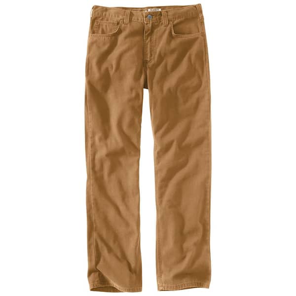 Carhartt Men's 29 in. x 30 in. Hickory Cotton/Spandex Rf Relaxed Fit Canvas  5-Pocket Work Pants 102517-918 - The Home Depot