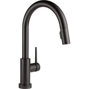 Trinsic Single-Handle Pull-Down Sprayer Kitchen Faucet with Touch2O Technology in Matte Black