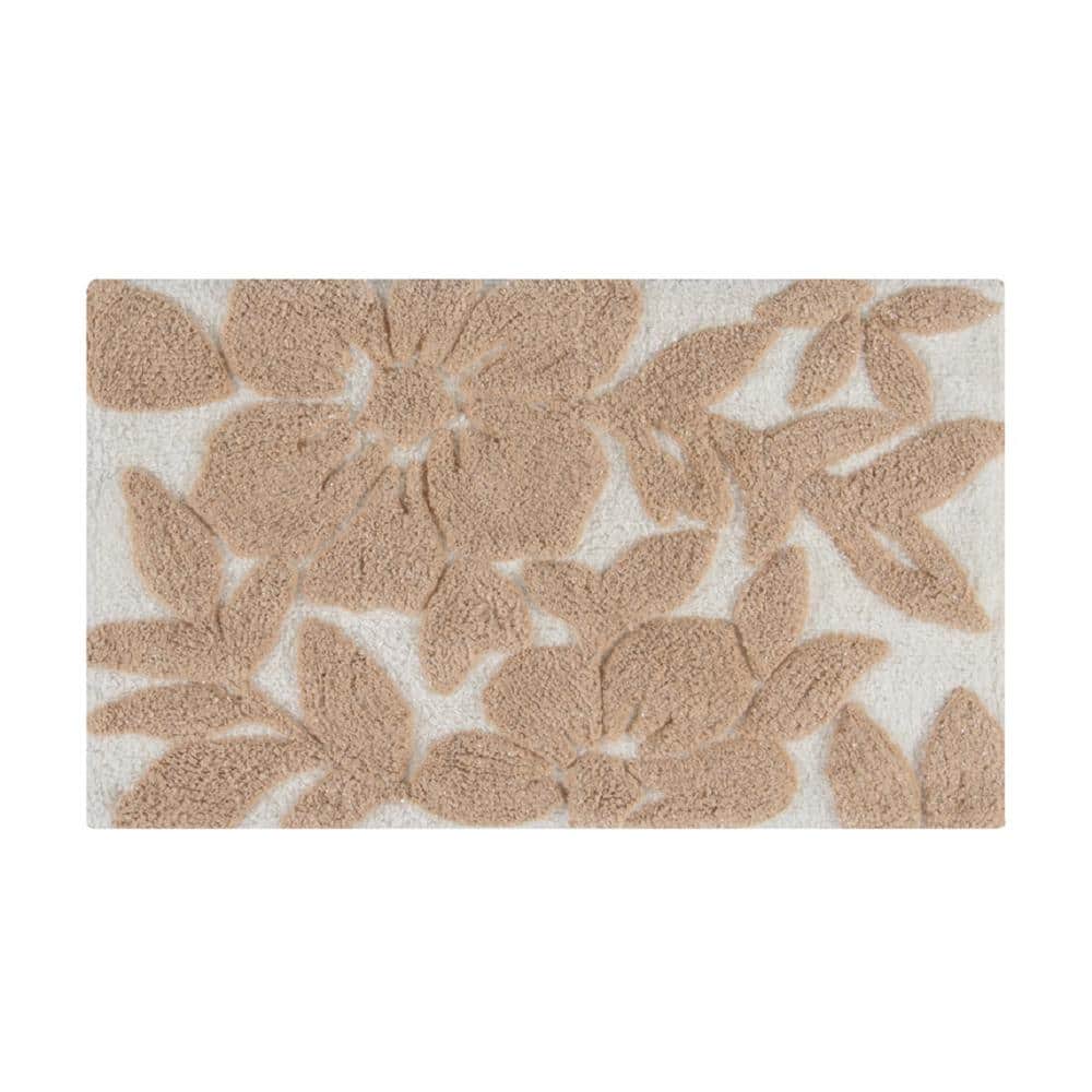MH LONDON Burlington Leaf Ivory and Beige (2 ft. 5 in. x 4 ft.) Cotton