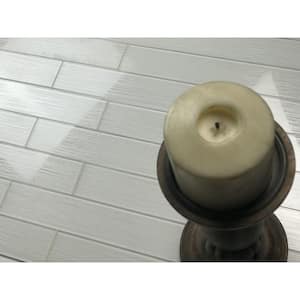 French County Snow White Plank Subway 3 in. x 16 in. Textured Glass Wall Tile (12 sq. ft./Case)