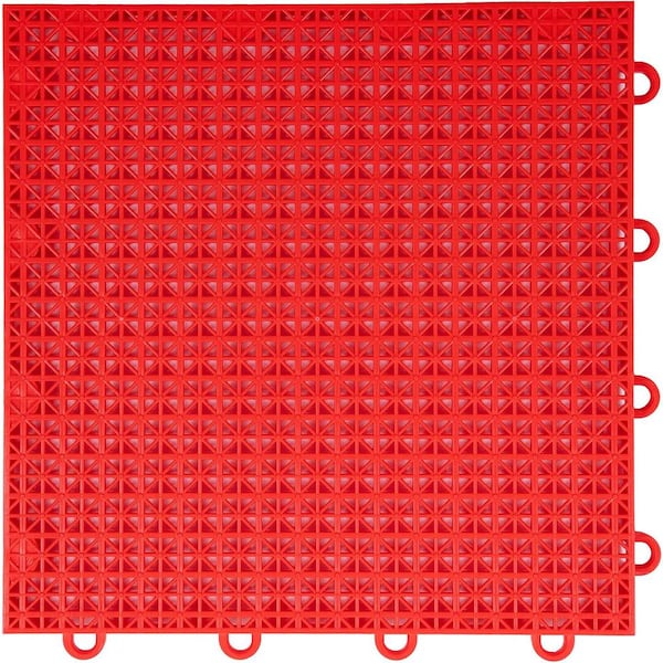 IncStores ProGame Outdoor Court Tiles, Vicotory Red 12 in. x 12 in. (40 Tiles, 40 sq. ft.)