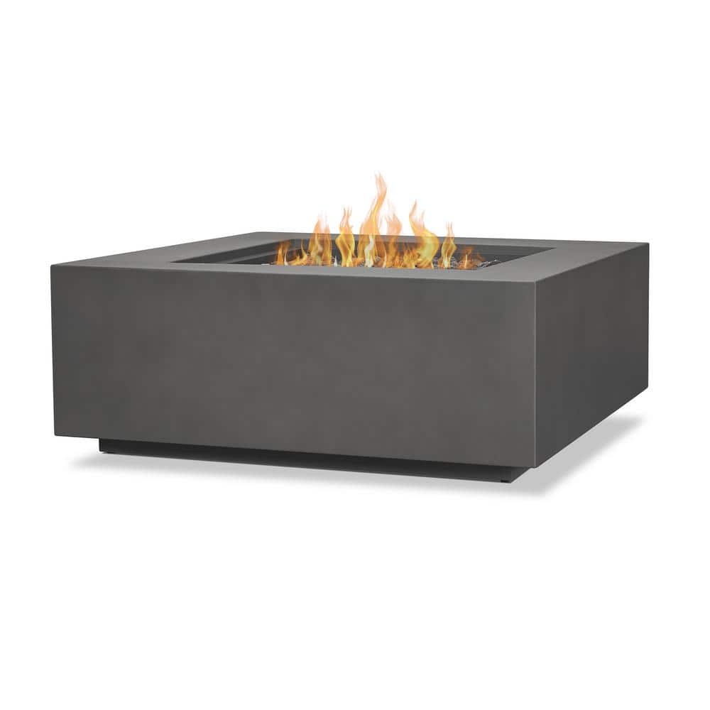 Weathered Slate 40" Square Gas Fire Pit Table
