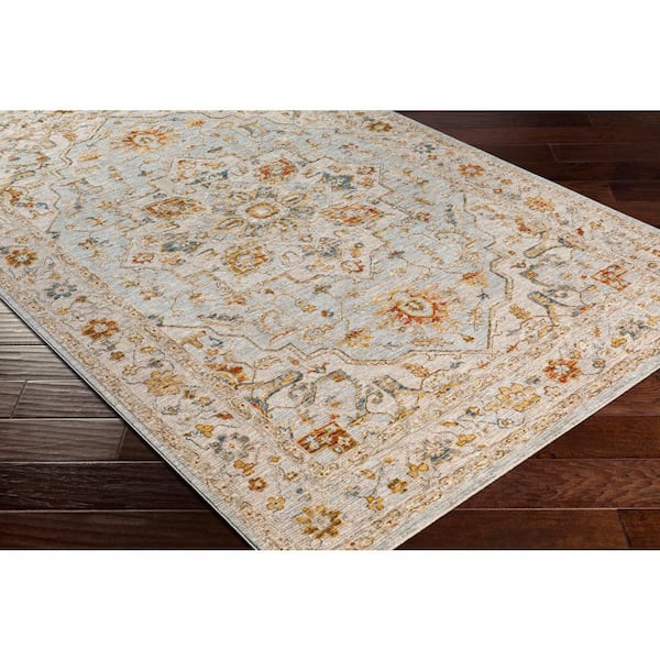 Adelyn Harbor Gray Medallion 3 ft. x 10 ft. Indoor Runner Rug
