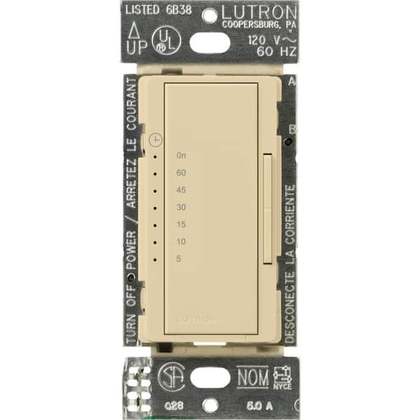 Maestro Countdown Timer Switch for Fans and Lights, 3A Fan/150W LED, Single-Pole/Multi-Location, Ivory (MA-T51MN-IV)