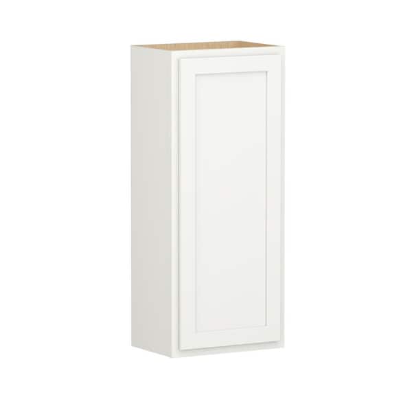 SIMPLY WOODMARK PRO Shaker Partial Overlay 18 in. W x 12 in. D x 42 in. H Plywood Assembled Wall Kitchen Cabinet in Linen White