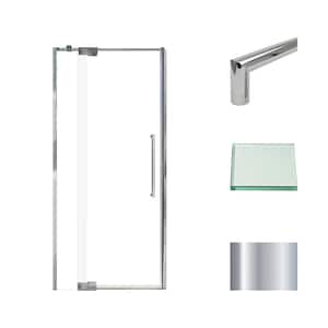 Irene 36 in. W x 76 in. H Pivot Semi-Frameless Shower Door in Polished Chrome with Clear Glass