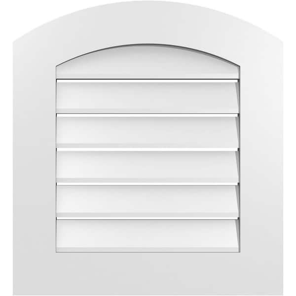 Ekena Millwork 22 in. x 22 in. Arch Top Surface Mount PVC Gable Vent: Decorative with Standard Frame