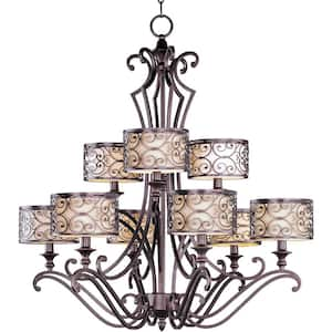 Mondrian 9-Light Umber Bronze Multi-Tier Chandelier