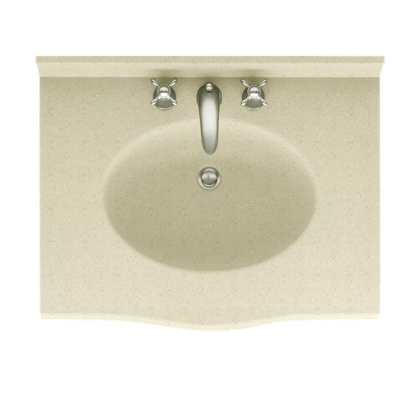 Swanstone Europa 25 in. Solid Surface Vanity Top with Basin in Caraway Seed-DISCONTINUED