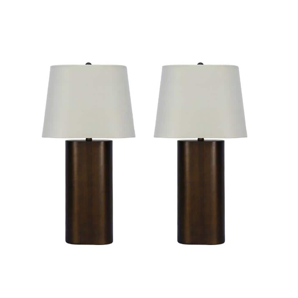 "Pair of 27"" Metal Table Lamp in Bronze with Designer Shade" price history on PriceWatchPro