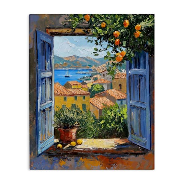 Stupell Industries Mediterranean Window View by LSR Design Studio Unframed Architecture Graphic Art Print 20 in. x 16 in.