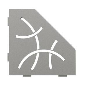 Shelf-E Stone Grey Coated Aluminum Curve Pentagon Corner Shelf