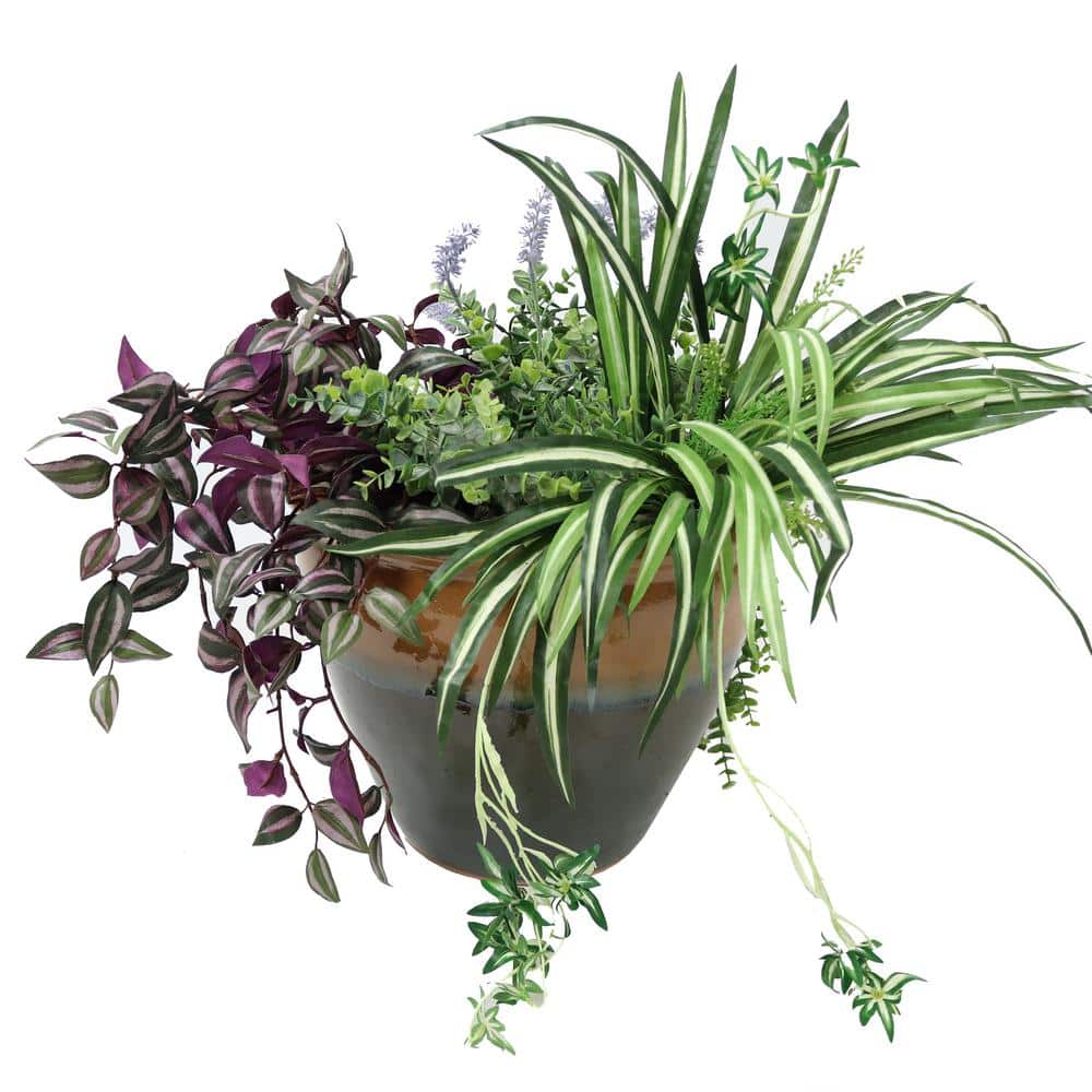 Sunnydaze Chalet 15 in. Forest Lake Green Ceramic Indoor/Outdoor Planter AP-810 - The Home Depot