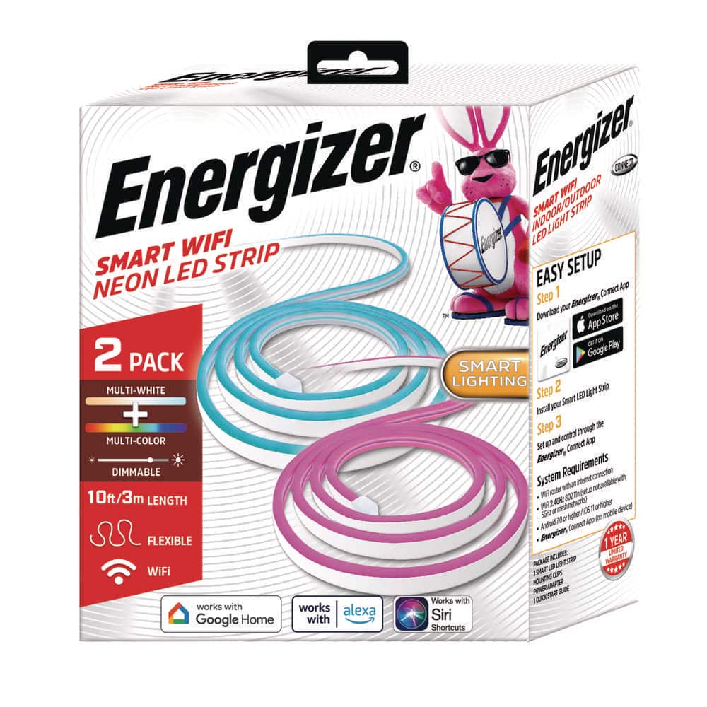 Smart 20ft Wi-Fi Multi-White + Multi-Color Flexible Plug-in Neon LED Strip Light 2-Pack price history on PriceWatchPro