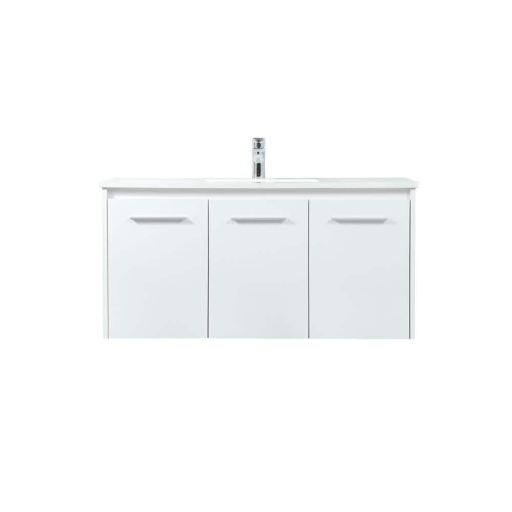 Simply Living 40 in. W x 18 in. D x 19.7 in. H Bath Vanity in White with Iv