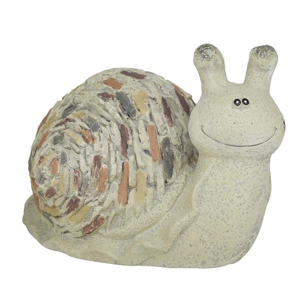 Litton Lane 8 in. Polystone Indoor Outdoor Snail Garden Sculpture