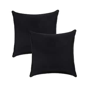 A1HC Waterproof Onyx 18 in. x 18 in. Outdoor Throw Pillow Covers Set of 2