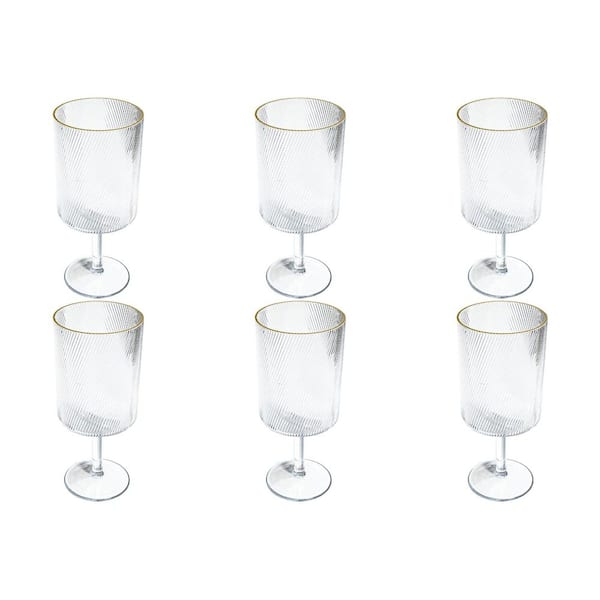 ABODE HOMEWARES Stax Optic 21 oz. Contemporary Dishwasher Safe Wine Glass  Set (Set of 6) DK25162581 - The Home Depot