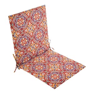Universal 19.5 in. x 19.5 in. One Piece Outdoor Sling Chair Cushion in Crawford Medallion