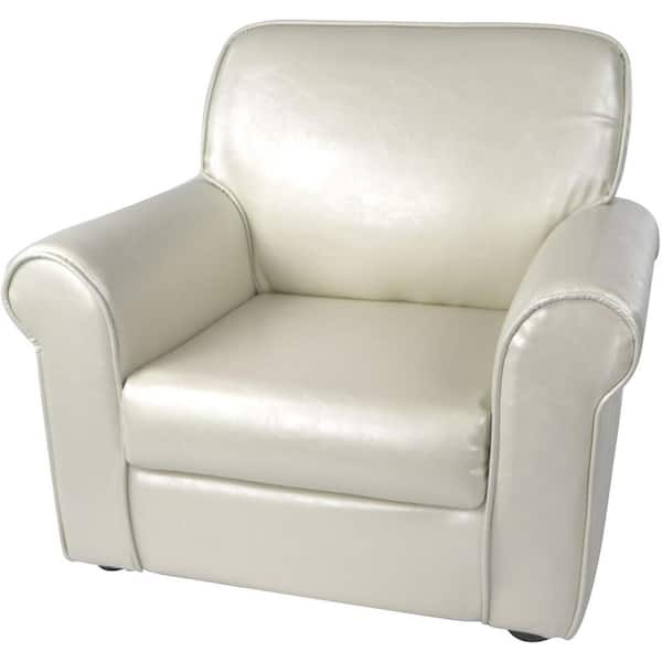 Critter Sitters White Faux Leather, Toddler Faux Leather Chair