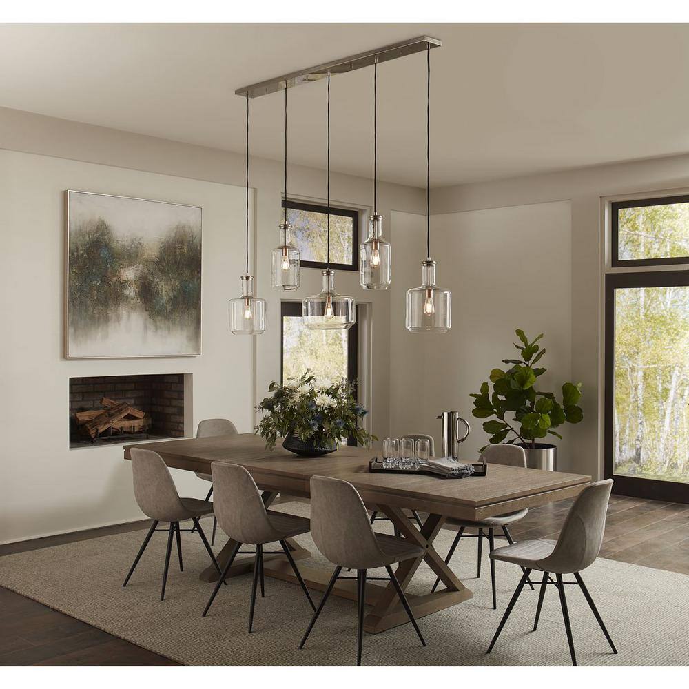 Latrobe Brushed Nickel Pendant with Clear Glass Shade