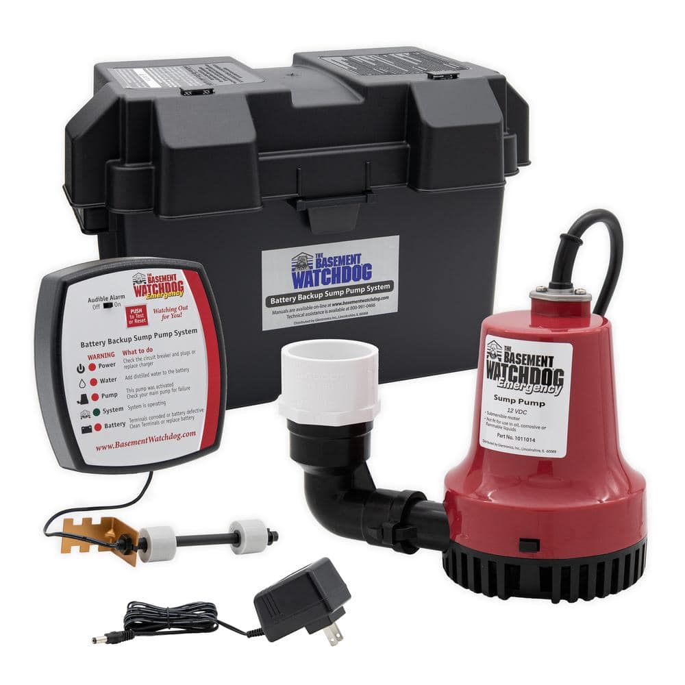 Basement Watchdog Emergency Battery Backup Sump Pump System BWE - The Home  Depot