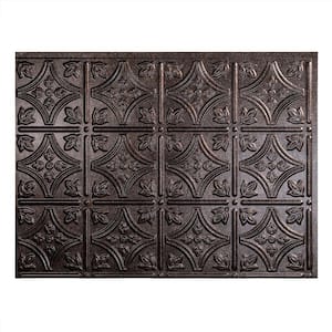 18.25 in. x 24.25 in. Smoked Pewter Traditional Style # 1 PVC Decorative Backsplash Panel