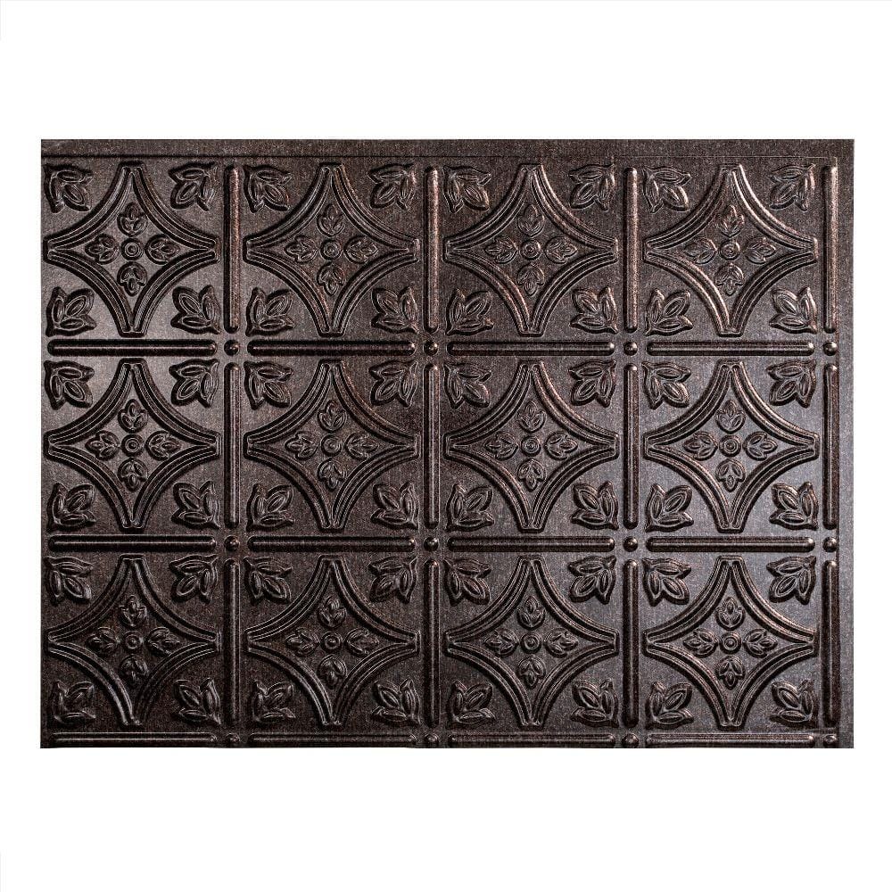 Fasade 18 25 In X 24 25 In Smoked Pewter Traditional Style 1 Pvc Decorative Backsplash Panel B50 27 The Home Depot