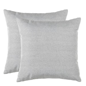 Sunbrella Grey Outdoor Bolster Pillow with Inserts 2-Pack
